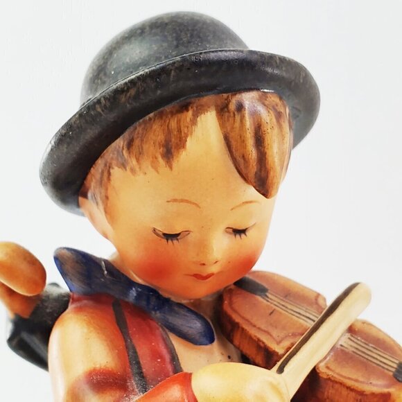 MJ Hummel Vintage West Germany Figurine Fiddler Boy Pet Dog Terrier 5+" - Picture 10 of 12